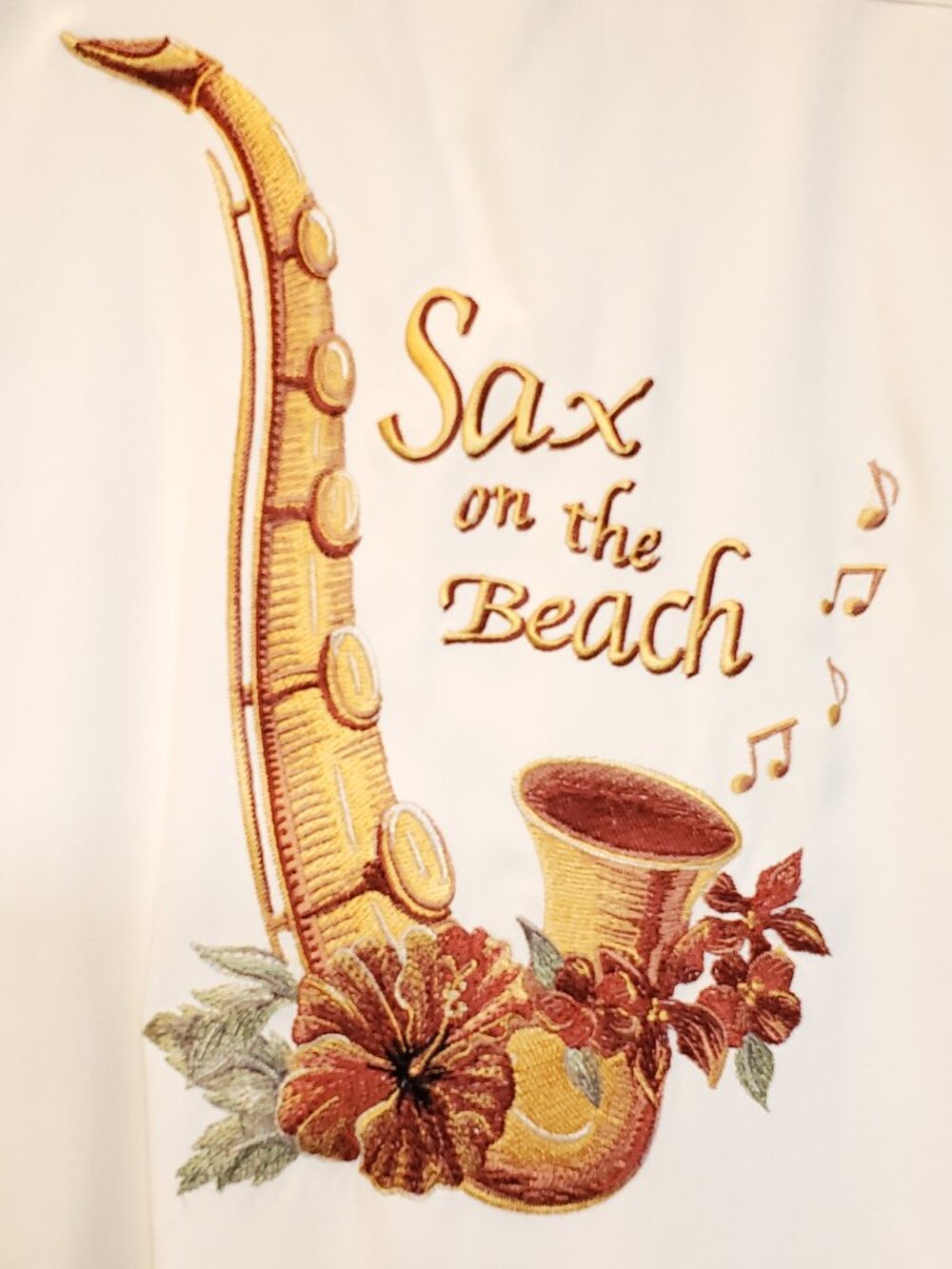 LUAU BRAND MENS SILK SHIRT WITH EMBROIDERED ARTWORK FRONT AND BACK...SIZE LARGE